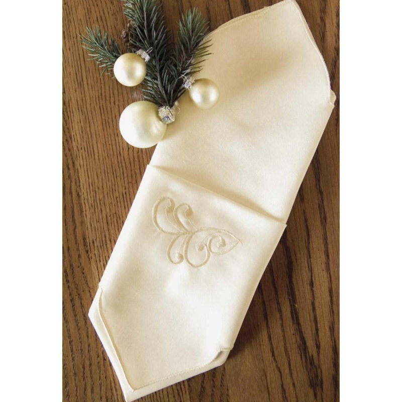 Noel Glow Embroidered Fine Christmas Napkins