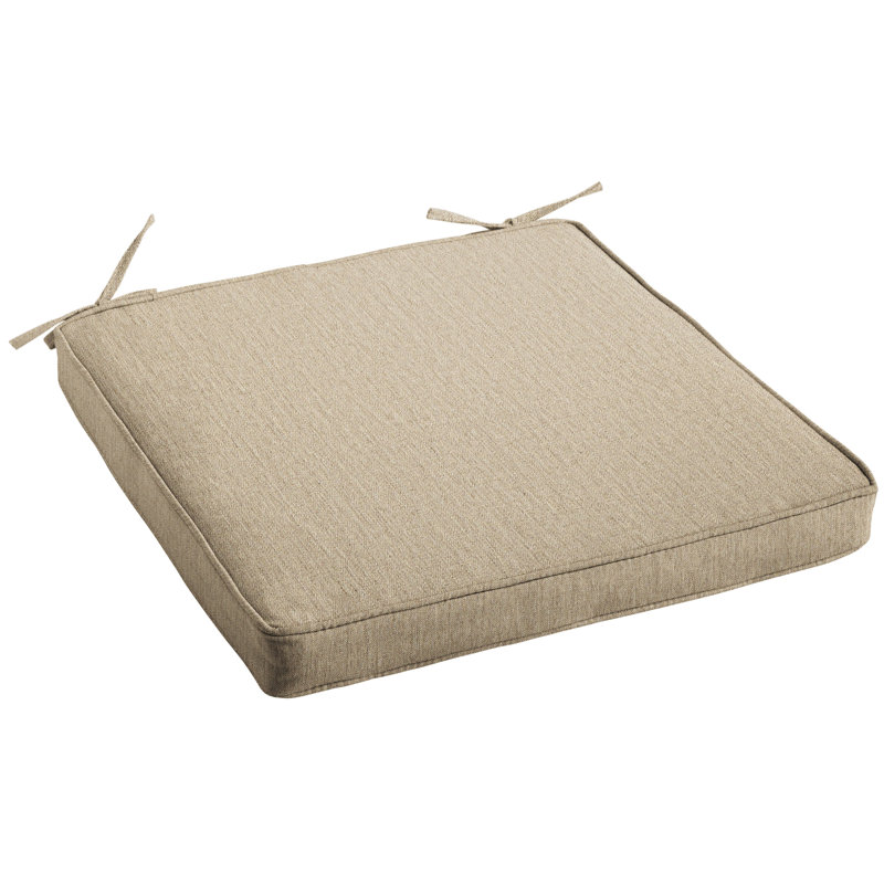 Coussin de siège réversible avec attaches Sunbrella, Toile toile Sunbrella® nuage, 22 po x 22 po