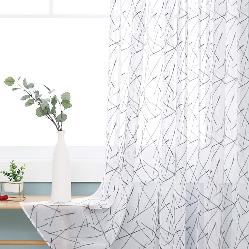 Corneluis Semi Sheer Curtain Pair, 55cm Width x 180cm Drop