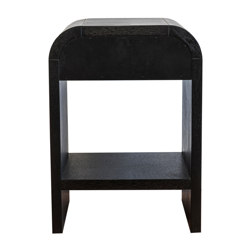 Elena Curved Edge Nightsand, Black
