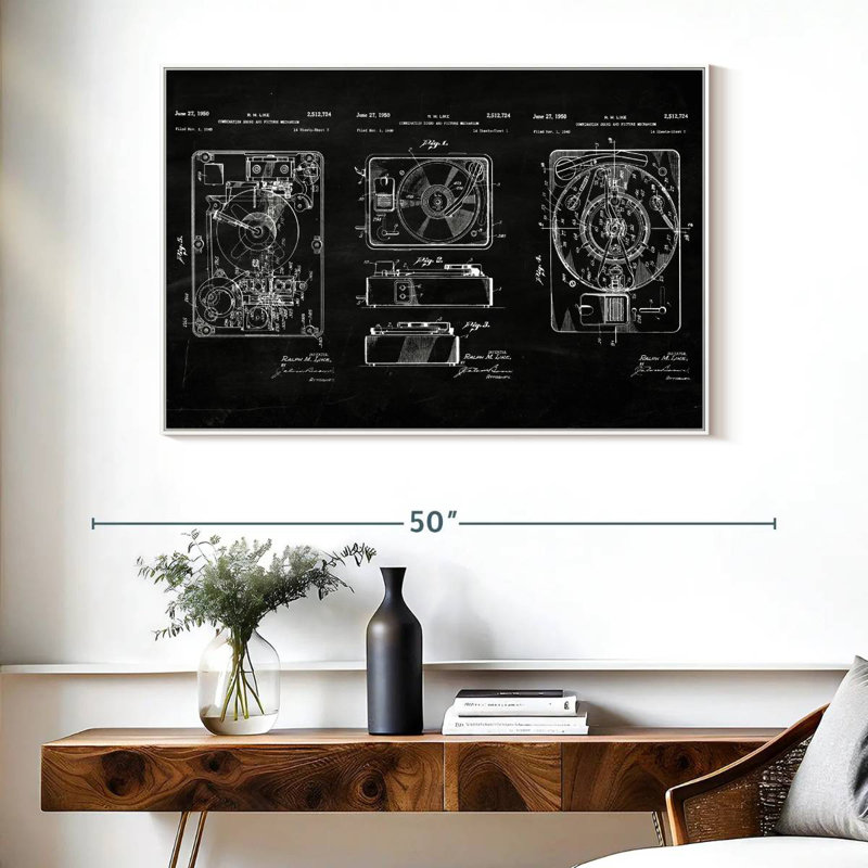 Mécanisme combiné de son et image, Cadre flottant blanc, 40 po x 27 po