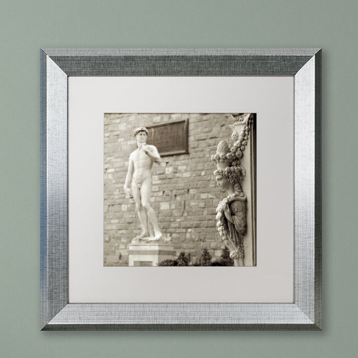 Alan Blaustein «Firenze IV», reproduction de photo encadrée, H 16 po x l 16 po x P 0,5 po, Toile avec cadre brun, Blanc