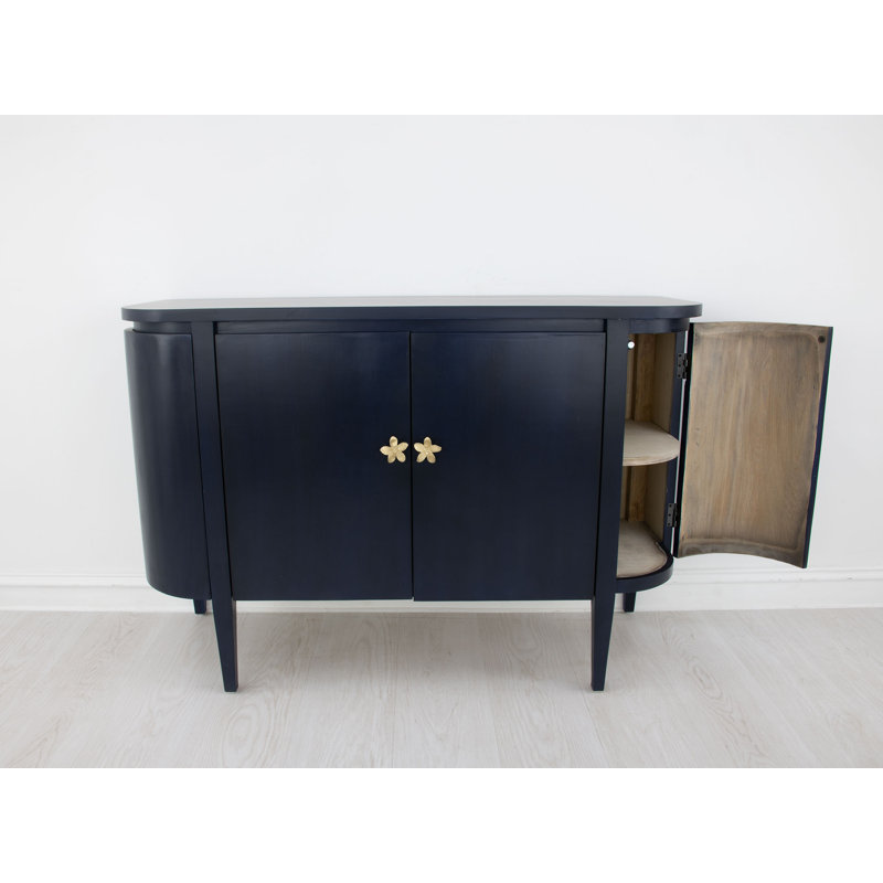 Octavia Solid Wood Accent Cabinet, Navy Blue