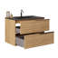 Kora 32" Bamboo Faux Finish Wall-Mounted Single Bathroom Vanity with Integrated Ceramic Top & Handles-1244381057-1244250220