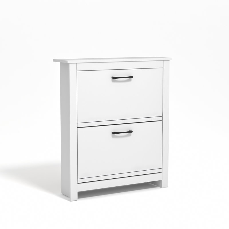 12 Pair Shoe Storage Cabinet, White