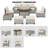 9-Piece Outdoor Modular Patio Conversation Set With Fire Pit Table, Sectional Sofa & Ottomans-2142859545