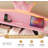 Princess Bed, Upholstered Crown Canopy Bed with Soft Padding, Pink House Bed for Kids Bedroom-1399461532-1399461533