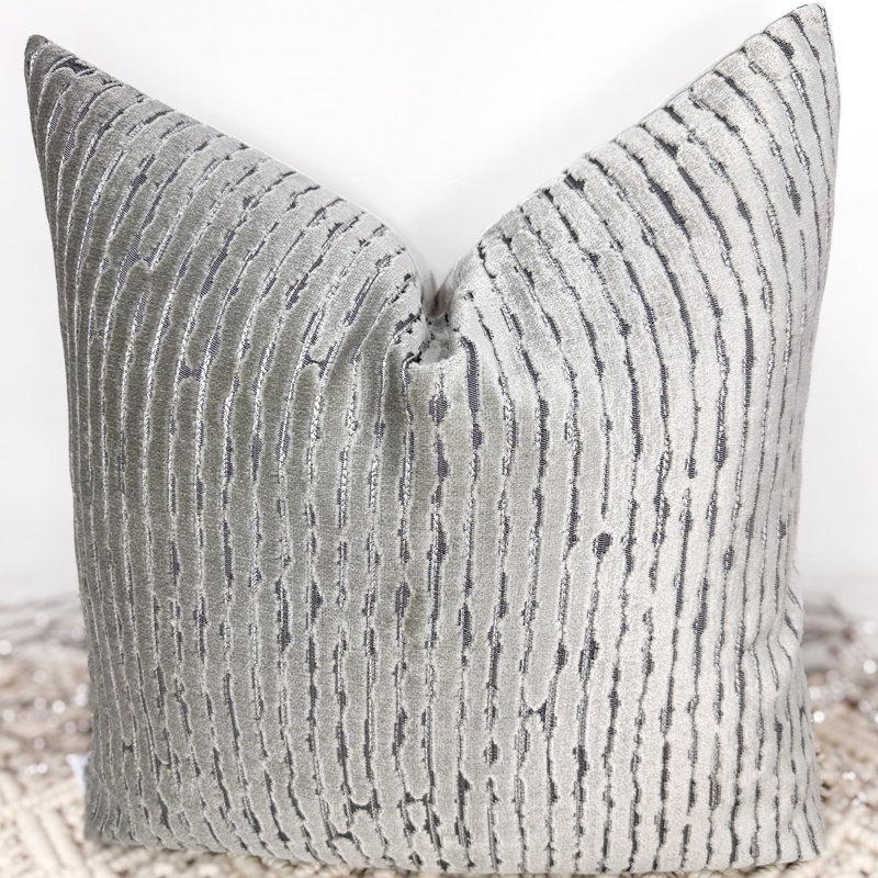 Abstract Silver Square Cushion Cover, Silver