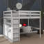 Lit mezzanine double en bois avec garde-robe, bureau, tablettes de rangement et tiroirs-1666404970