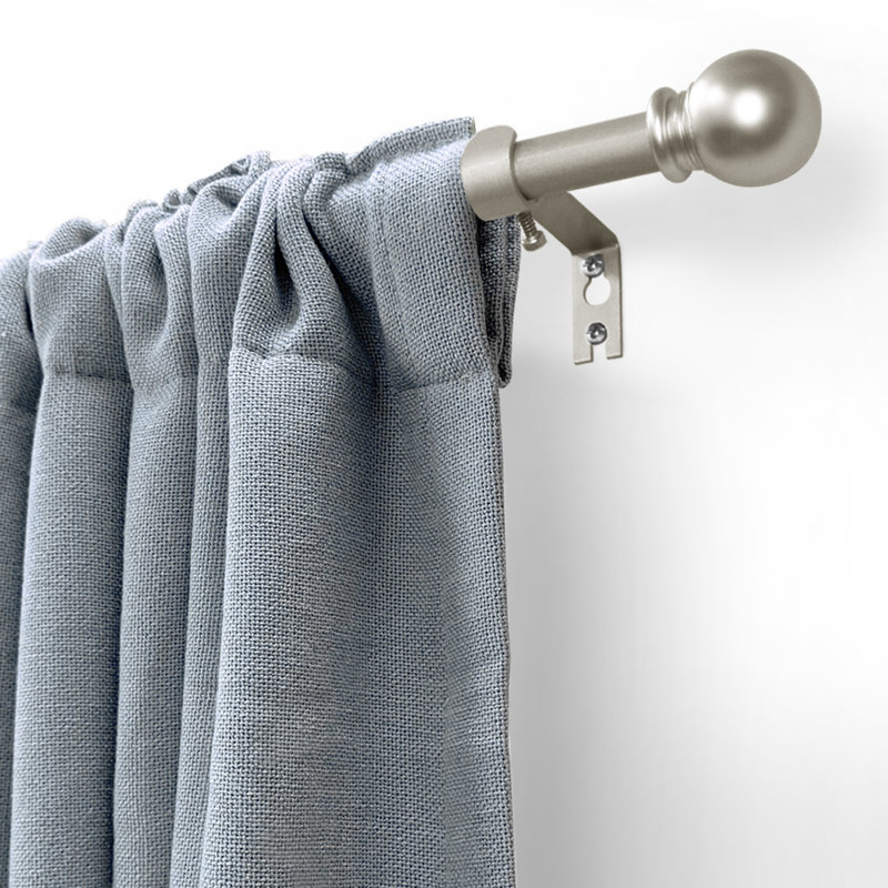 Tringle à rideaux simple réglable 0,625 po Cleadon, 28" - 48", Argent argent