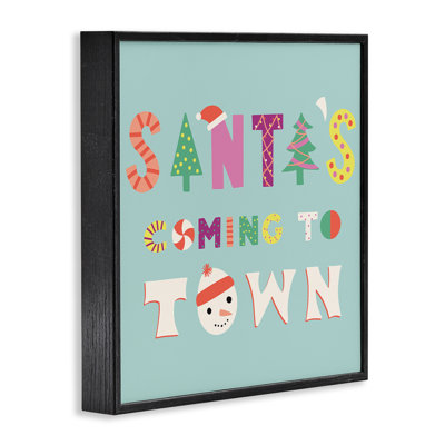 «Whimsical Santa's Coming To Town», estampe numérique, conception de Sazerelli Designs
