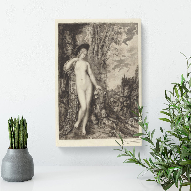 The Amorous Lion by Gustave Moreau - Wrapped Canvas, 35cm H x 35cm W x 3cm D