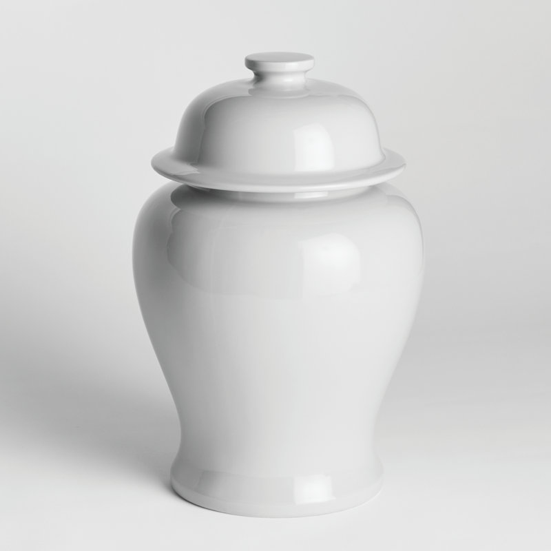 Ricki Ceramic Ginger Jar, White, 21"
