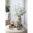 White Ceramic Flower Vase With Green Floral Pattern-91637190