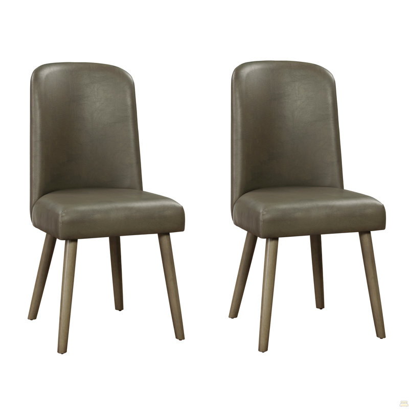 Ensemble de 2 chaises d'appoint rembourrées grises et en chêne gris