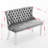 Velvet Double Dining Loveseat Bench, Kitchen & Dining Seating, 2-Seat Tufted Bench W/Handmade Buttons, Wing Back, Brushed Silver Stainless Steel Legs, Mid Century Modern,Single Pack,Black,SW1702BK-396298232-396298233-396298236