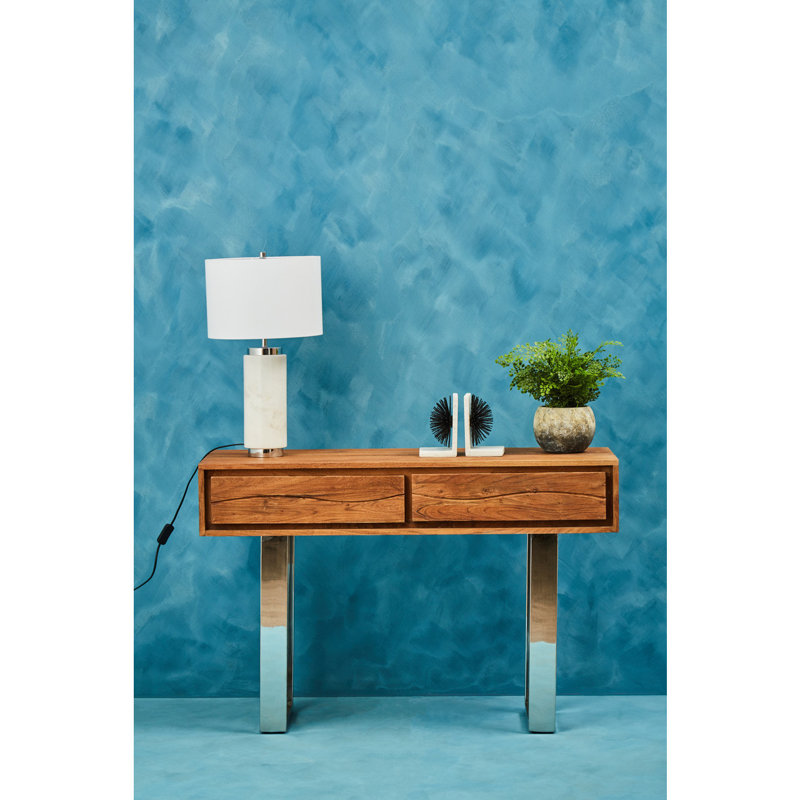 Grenkie 115cm Solid Wood Top Console Table