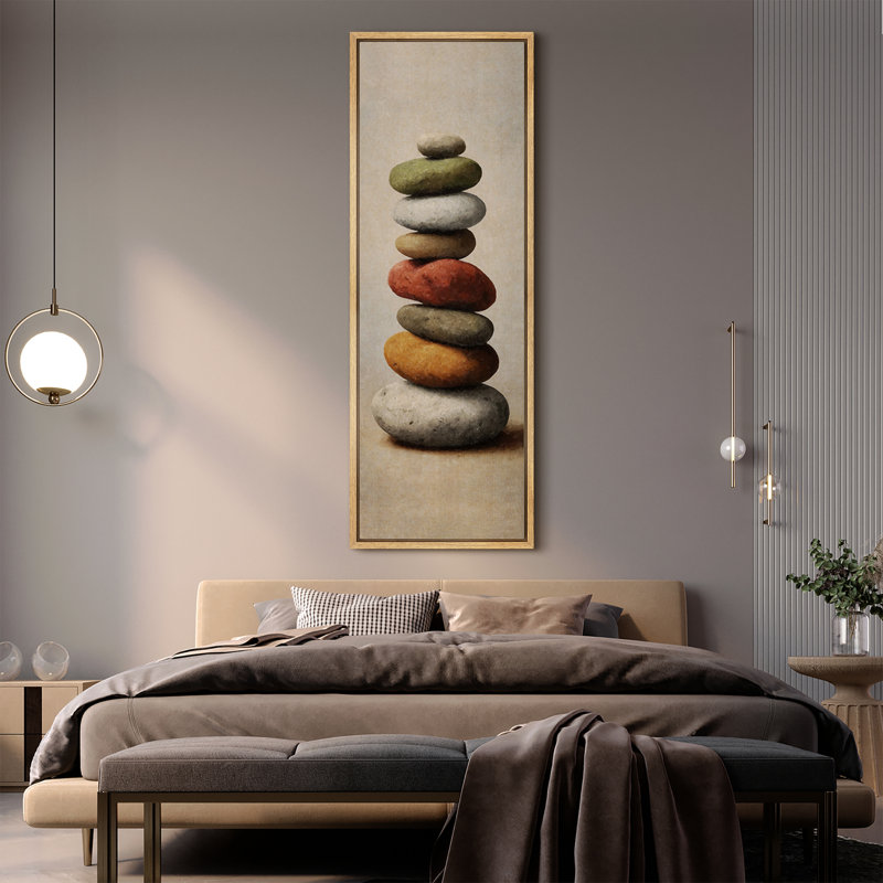 Impression sur toile encadrée, art zen, Naturel, H 60 po x l 20 po