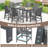 6PCS Patio Dining Bench Set Outdoor HDPE Weather Resistant Table & Chairs Set Gray-955979588