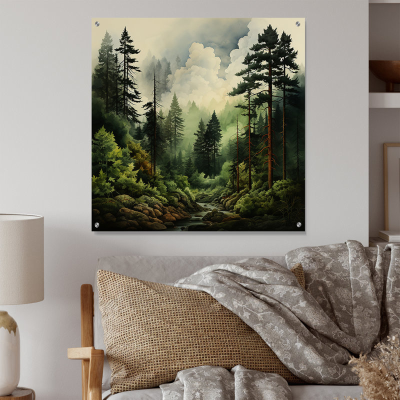 Gulran - Art mural acrylique pin moderne, H 36 po x l 36 po
