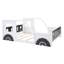 Lit plateforme double en forme de voiture classique avec roulettes, blanc-120073151