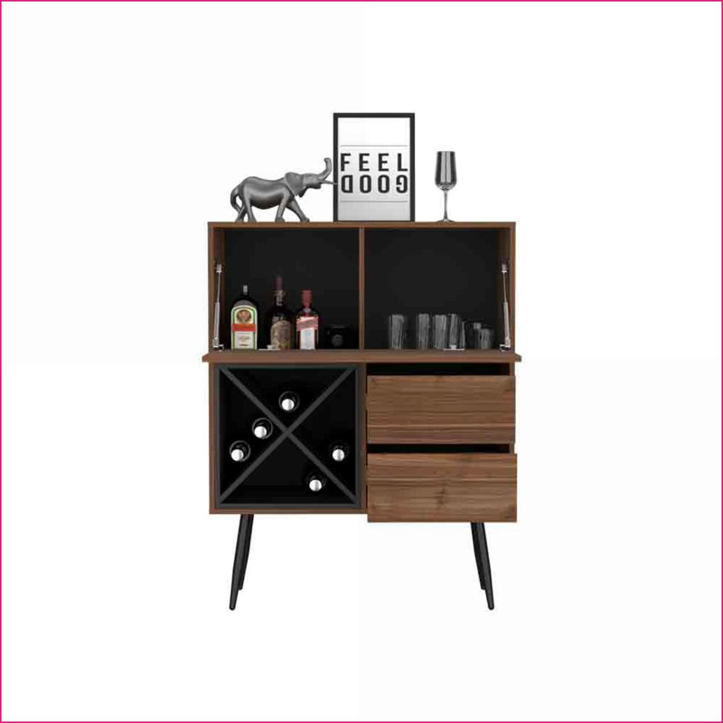 Unité de bar de salon, rangement | Panneau de particules | Chêne clair