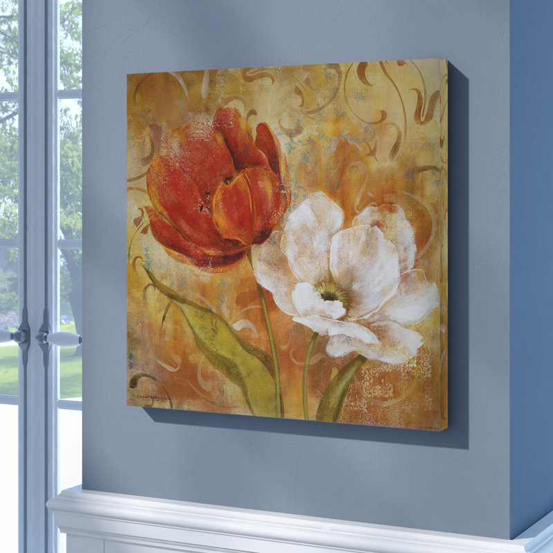 Flower Duet II - impression sur toile tendue, H 24 po x l 24 po x P 1,5 po