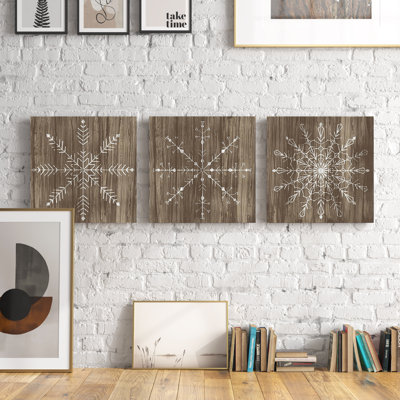 Hainault Barnwood Wonderland IV - ensemble de 3 reproductions sur toiles tendues