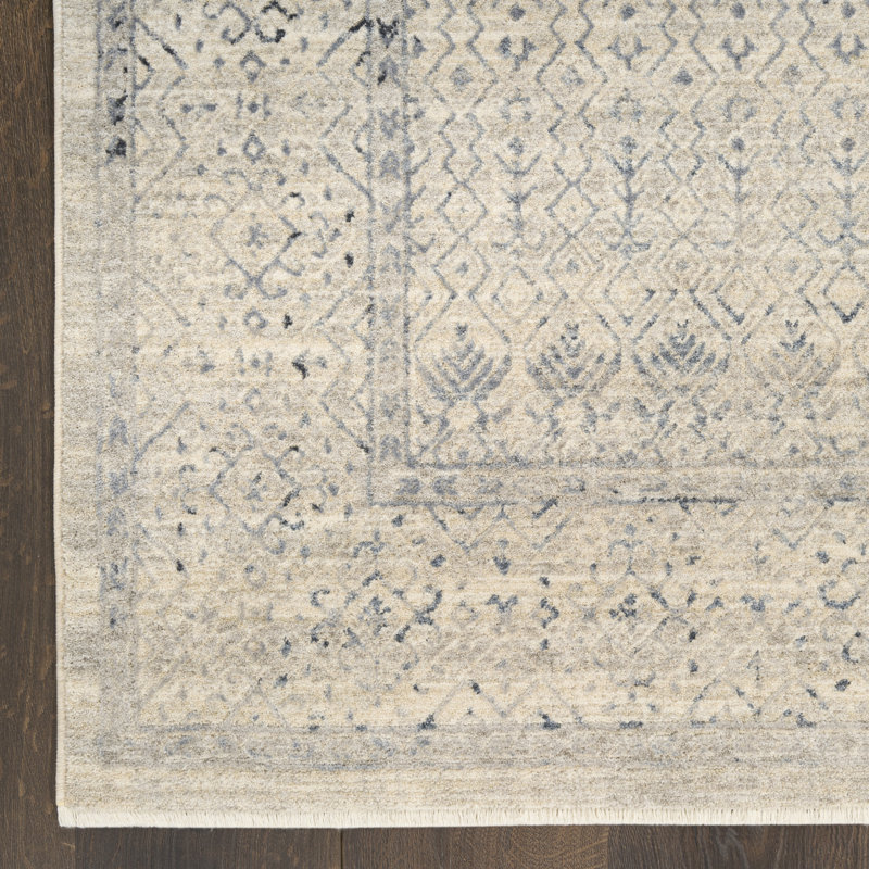 Altair 9' x 12' Ivory Blue Vintage Indoor Rug, Rectangle 9'" x 12'