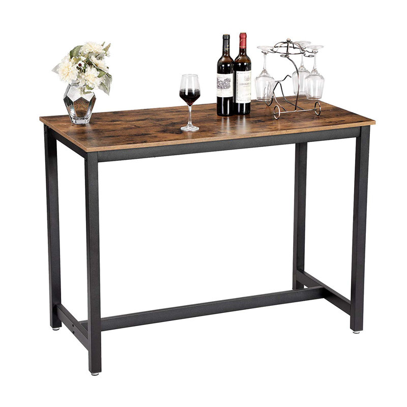 Emet Rectangular Wood Metal Outdoor Dining Table , 120cm cm W 60cm cm D