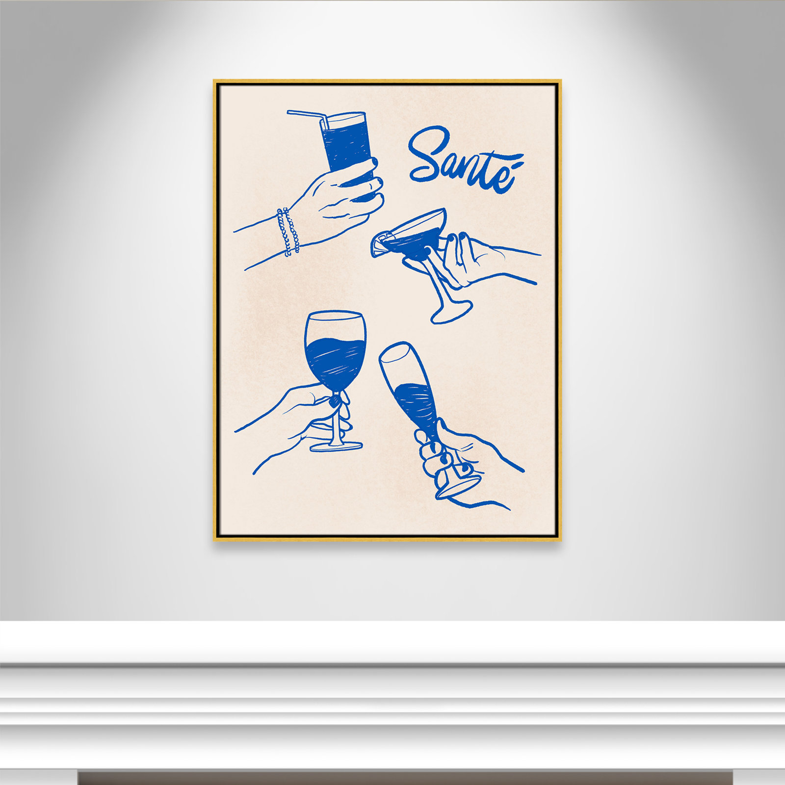 Sante Print by Kimberly Allen, 31.5'' W x 41.5'' H, Gold Floater