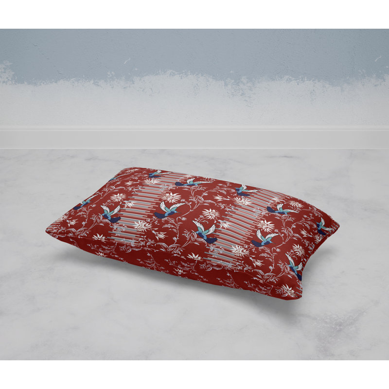 Coussin décoratif Songbird Flora Parade, Bleu/rouge