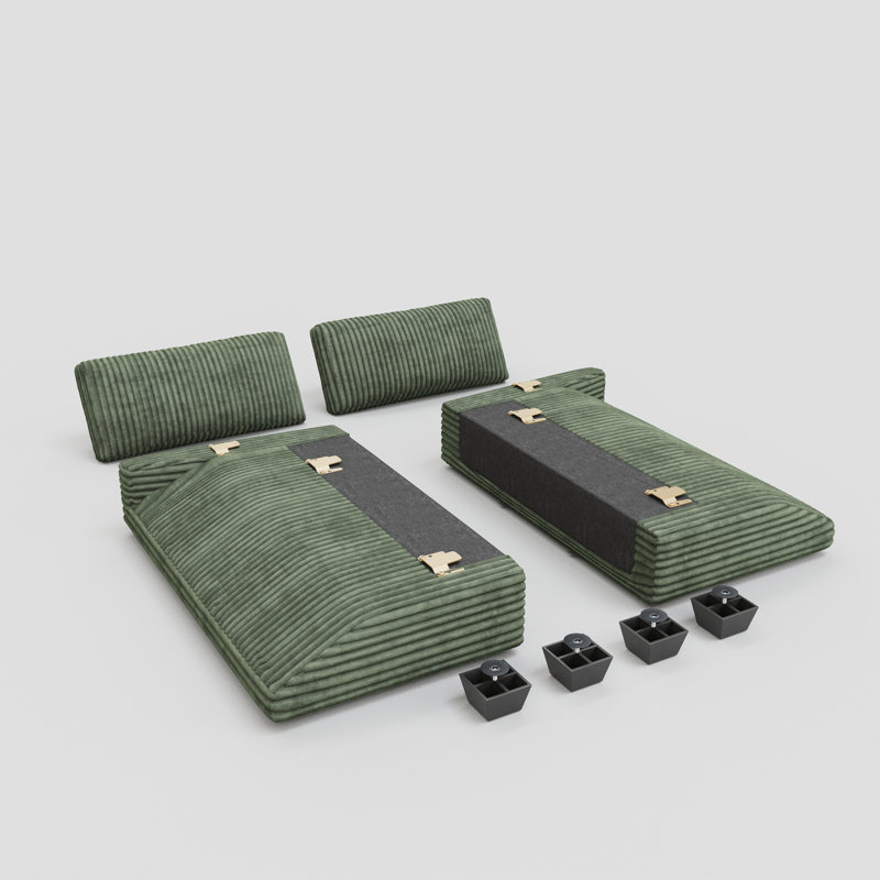 Canapé modulaire Caryn, Vert