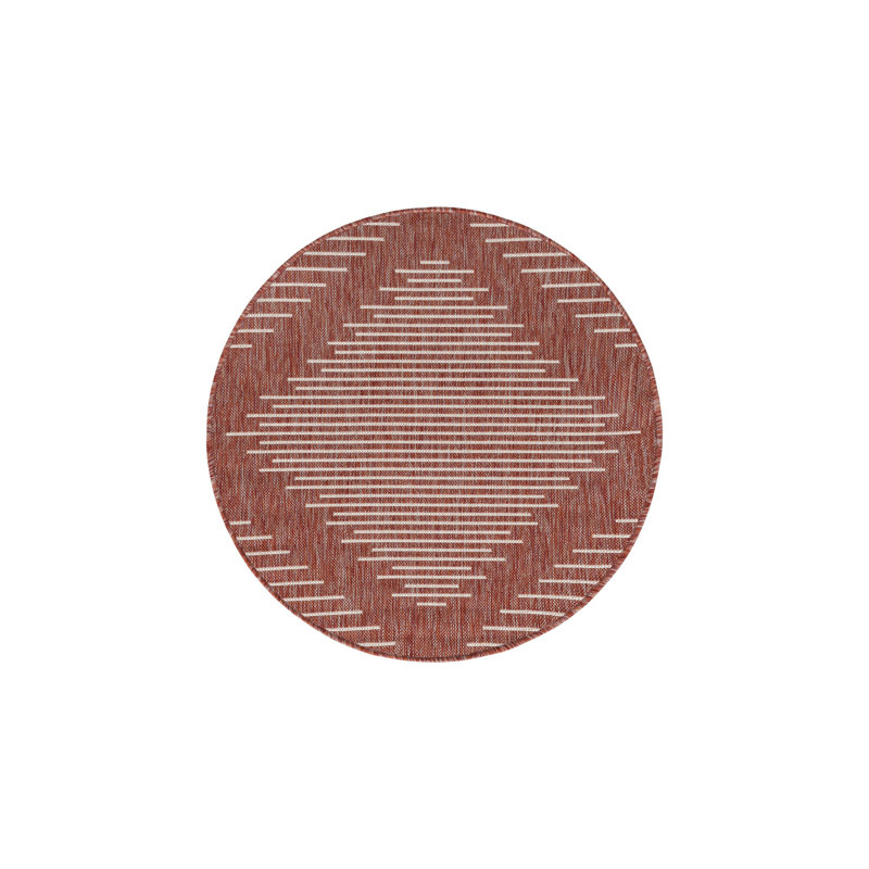 Striped Indoor / Outdoor Rug, Round 3'3"