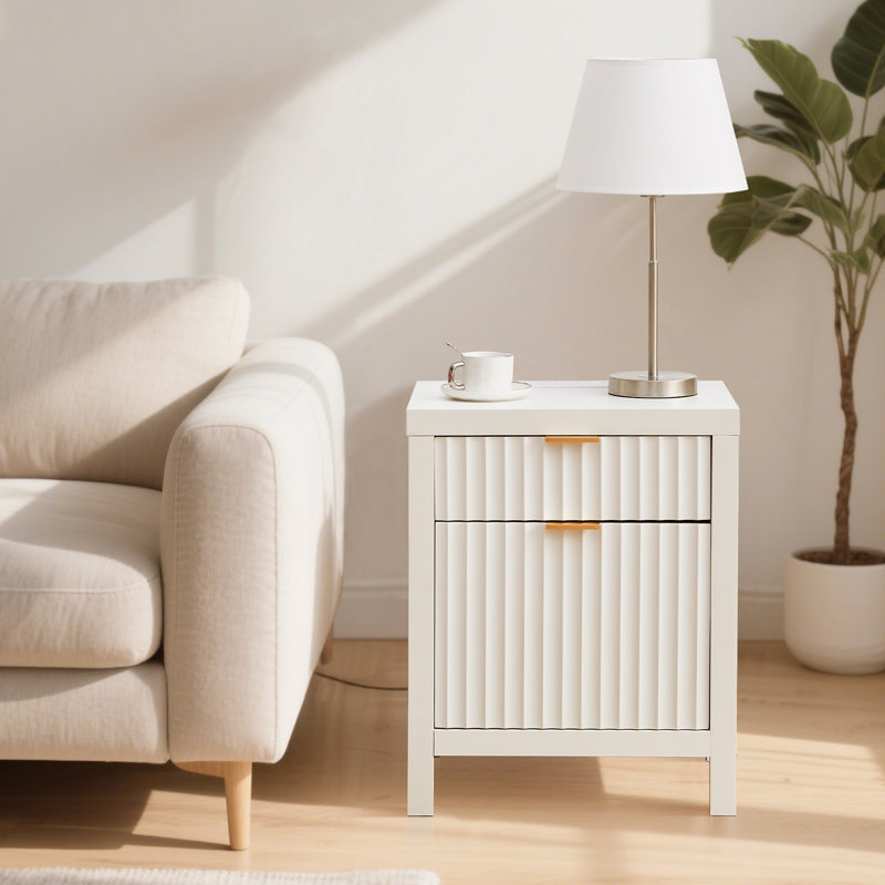 50cm W Manufactured Wood Bedside Table