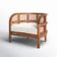 Fauteuil demi-tonneau en lin 32 po