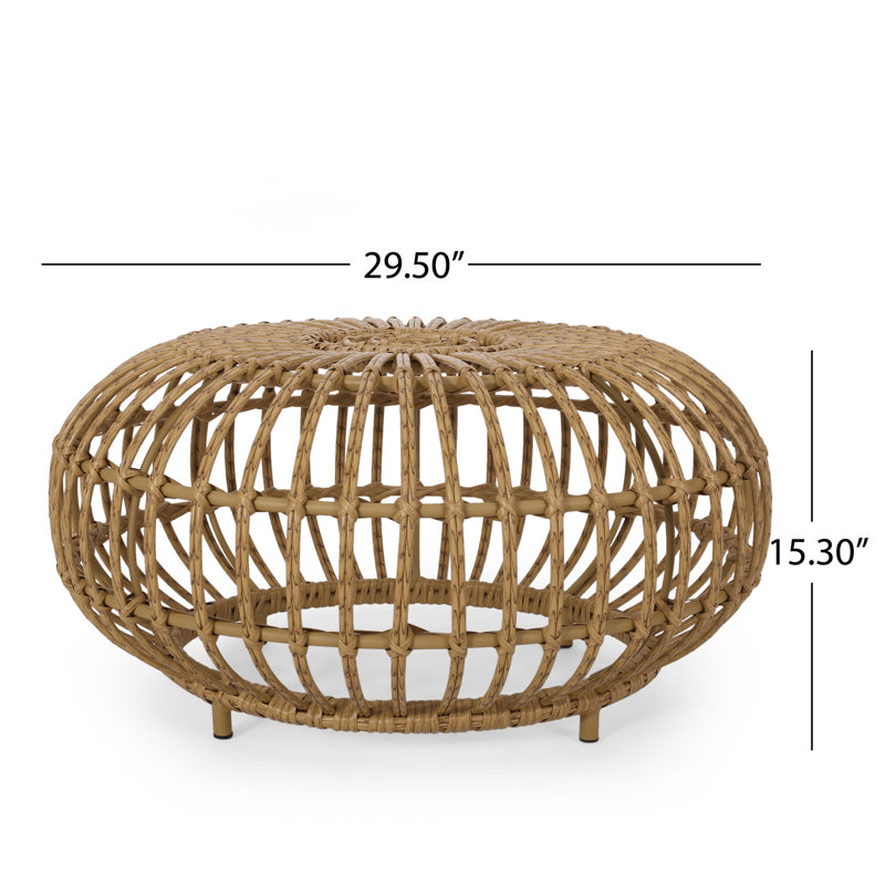 Table basse d'extérieur en rotin Mcchristian