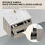 Meuble-lavabo mural 30 po avec lavabo, meuble de rangement flottant avec comptoir en résine de pierre et tiroirs à fermeture en douceur-342861585