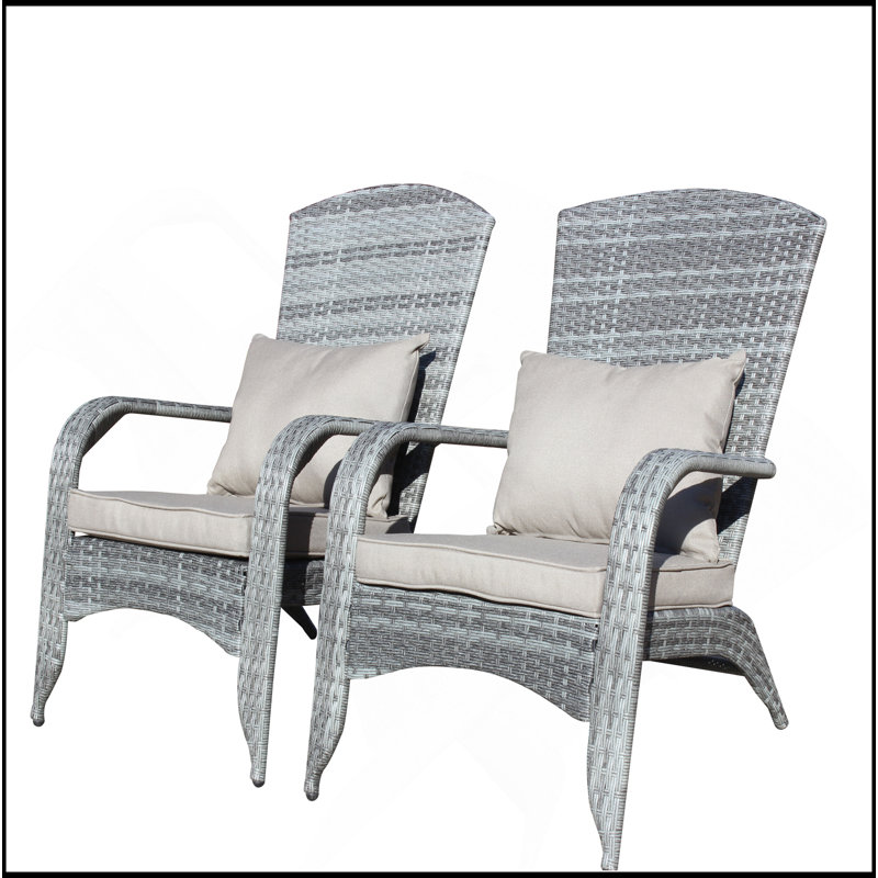 Chaise de patio avec coussins (coussin gris)