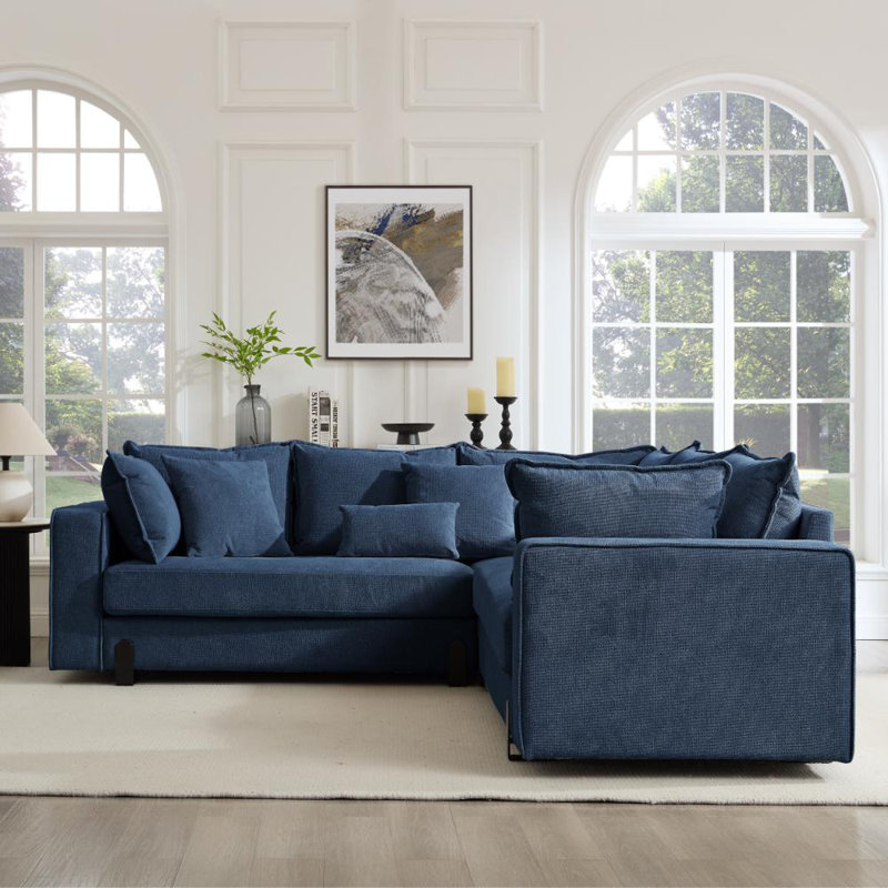 Suhasini 5 Seater Corner Sofa , Blue