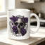 A Ceramic Coffee Mug Featuring a Skull Design with Floral And Vine Decorations, Ideal for Enjoying Beverages During Relaxation.