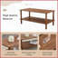 Table basse rectangulaire à 2 niveaux pour le salon - bois massif et amp; Panneau de fibres à densité moyenne, assemblage facile en 5 minutes, rangement ouvert Facile à nettoyer-806551622