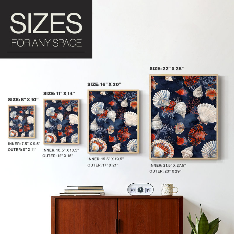 NAUTICAL Series CCCVIII Framed Print - Solid Wood, 11" H x 9" W