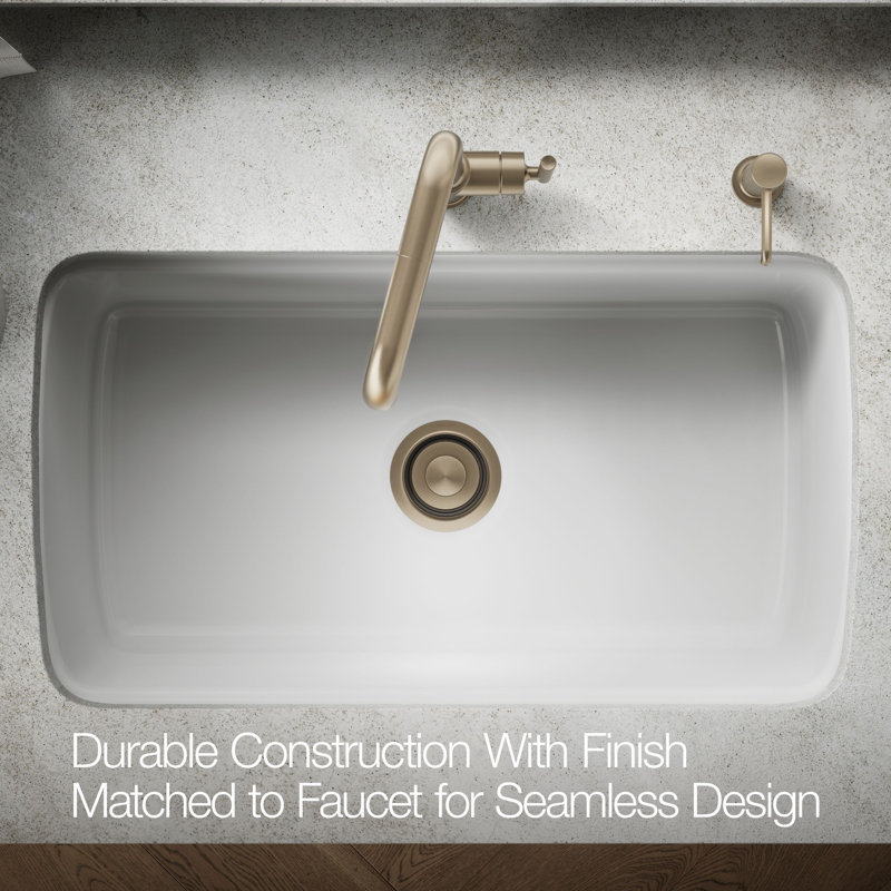Kitchen Sink Garbage Disposal Flange with Stopper, Fits Standard Disposal Units, Vibrant Brushed Bronze