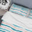Ensemble de housse de couette à rayures horizontales bleues - Polyester en microfibre-639573024