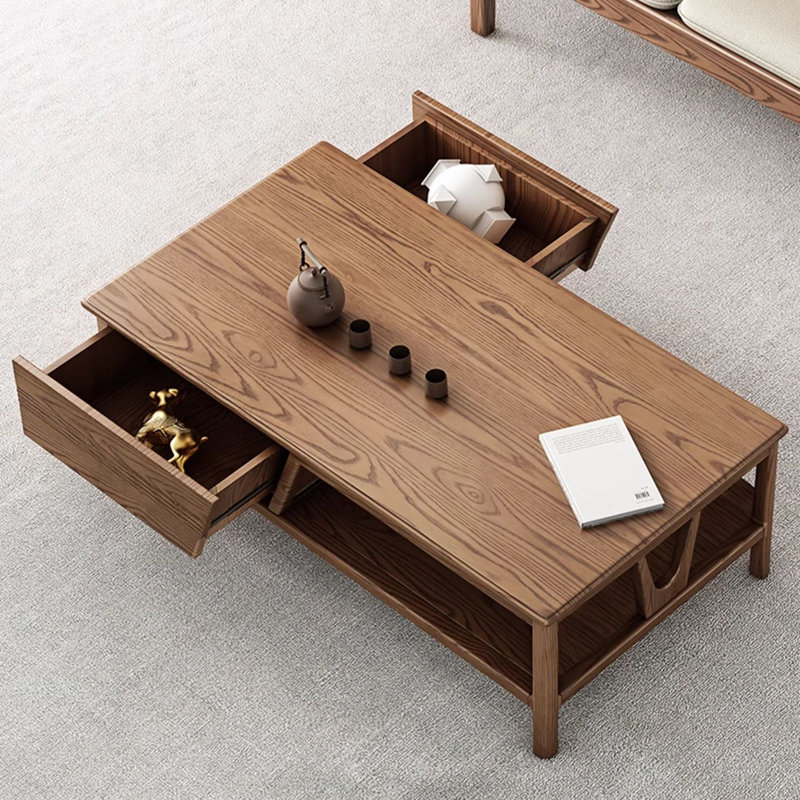 Table basse en bois massif de noyer