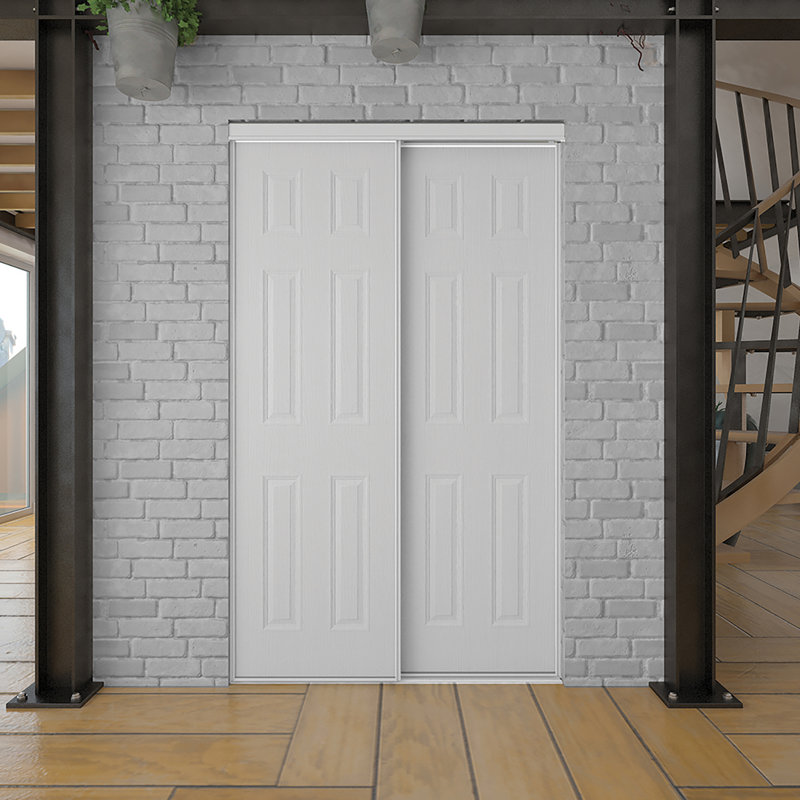 Portes de placard à panneaux en bois manufacturé et en métal, 60 po x 80 po