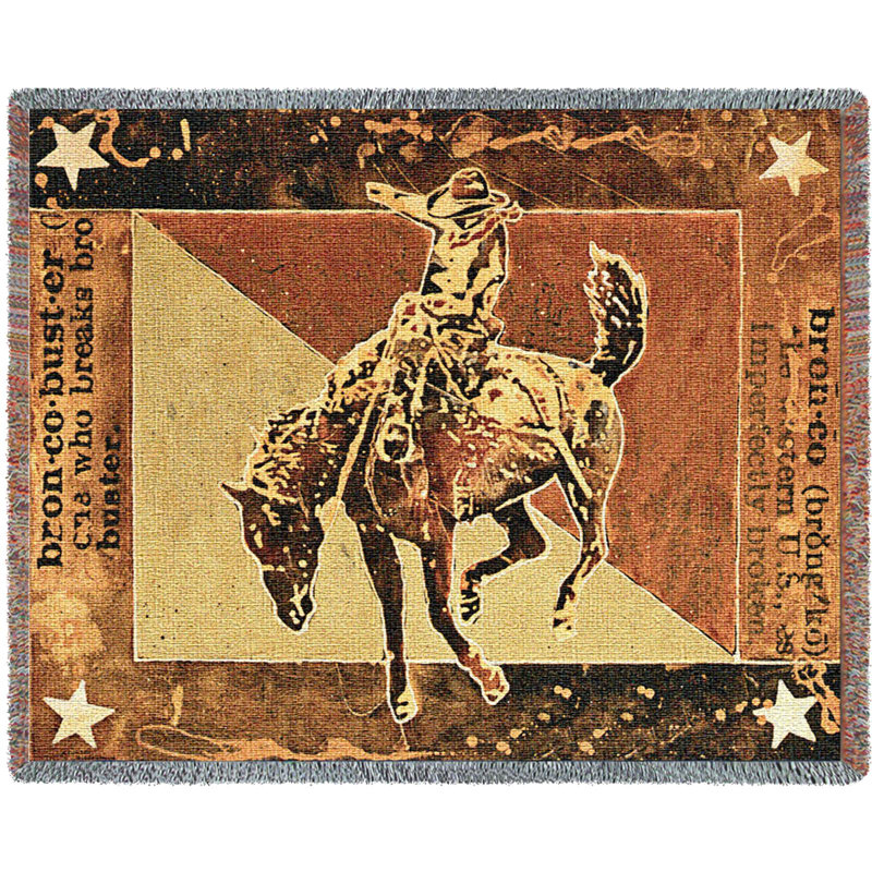Couverture Pure Country Weavers Bust Over Moon de Michael Swearngin - Cadeau pour les amoureux des chevaux - Jeté western tissé en coton - Fabriqué aux États-Unis (72 x 54)