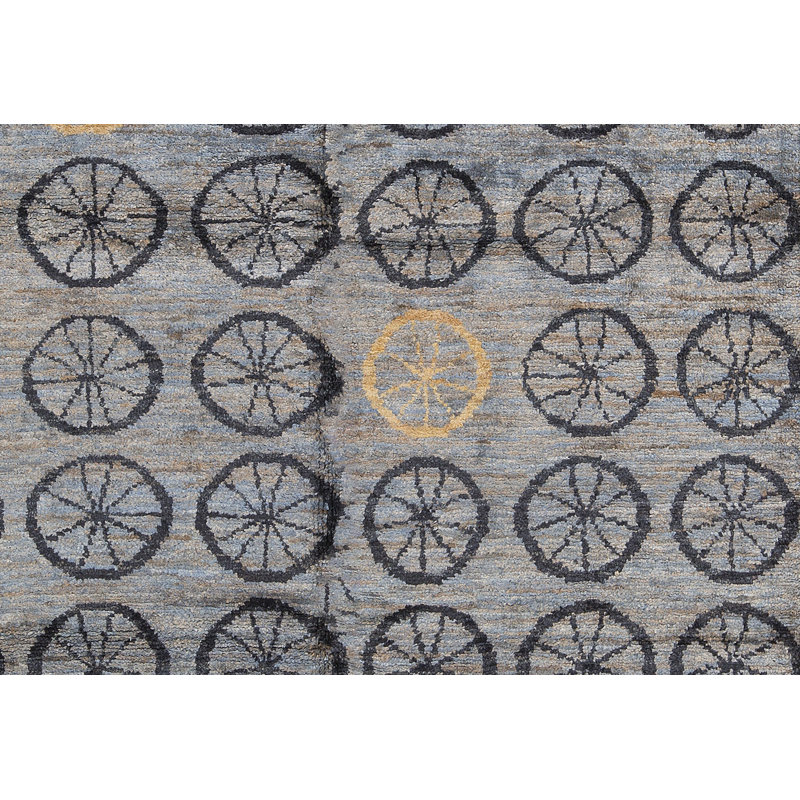 Tapis gris de haute qualité noué à la main