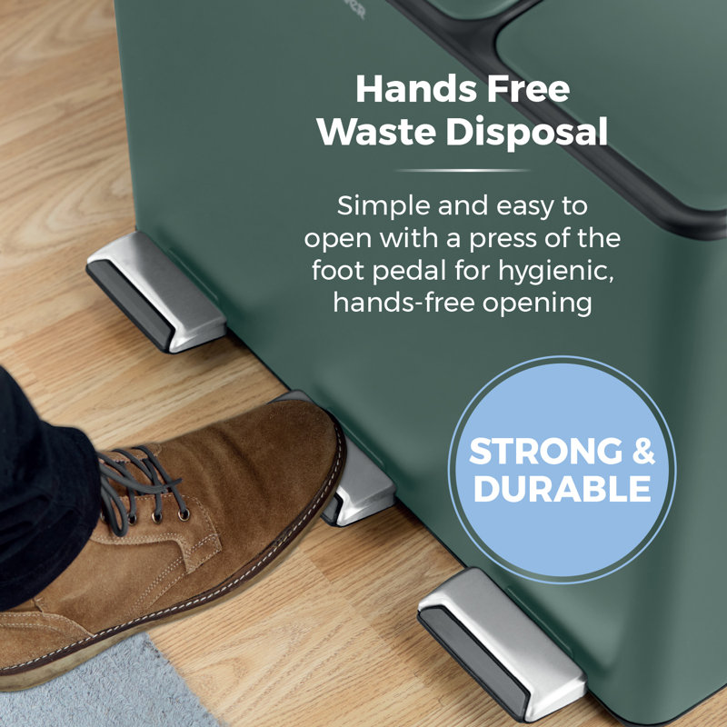 45 Litre Step On Recycling Bin, Green